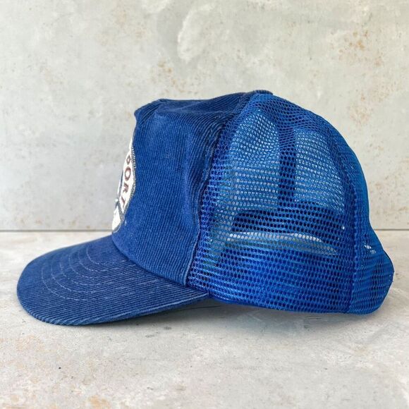 Vintage 80’s special export beer blue corduroy mesh trucker hat - Picture 2 of 7